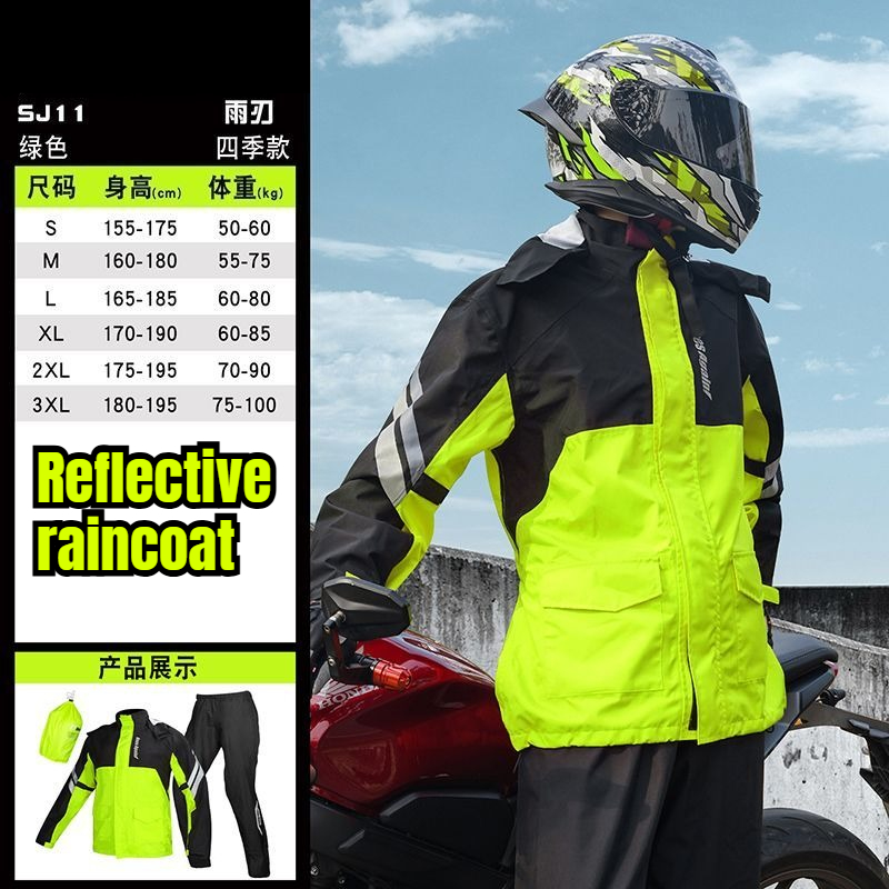 Motorcycle Gear Full Suit - Motorrad-Regenanzug, geteilter Typ, wasserdichte Reitausrüstung, Ganzkörper-Regenmantel