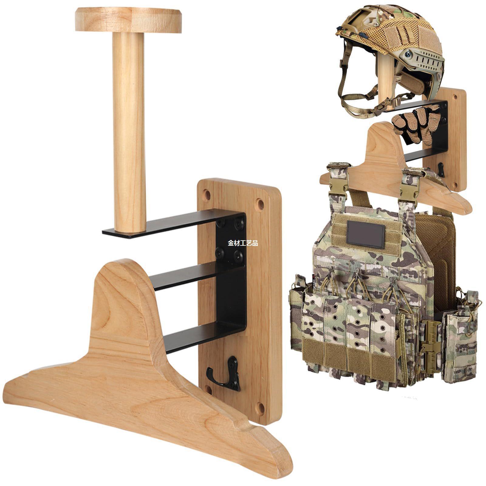 Motorcycle Gear Display Rack - Wandmontiertes Holzregal für den Außenbereich, Organizer