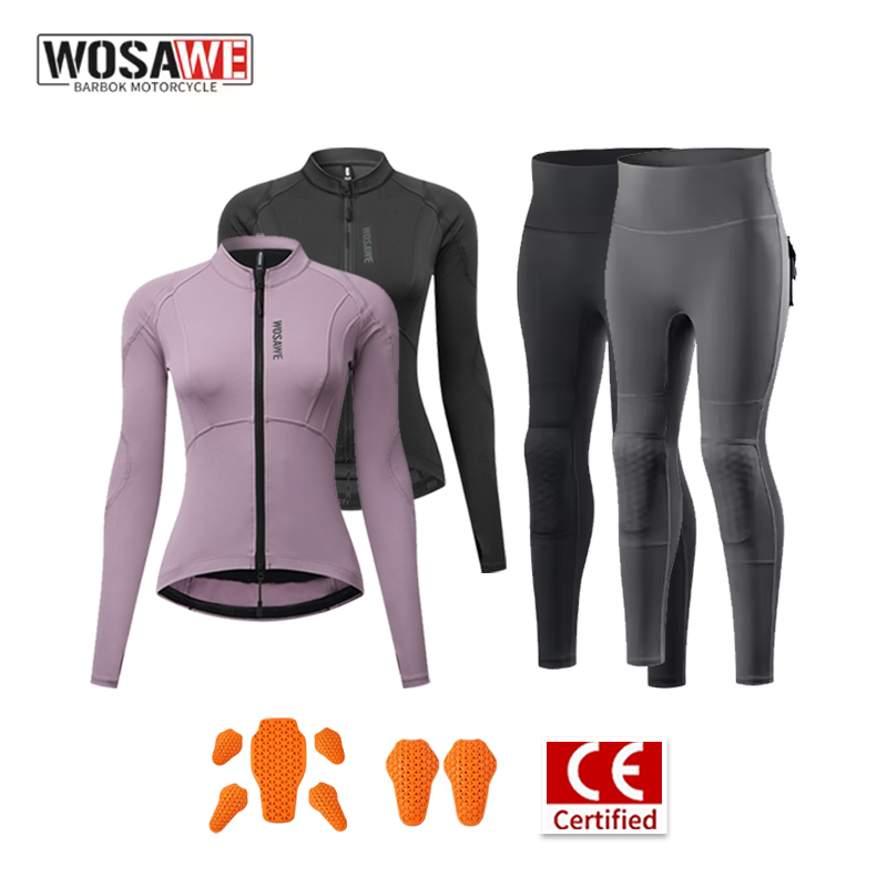 Motorcycle Gear Full Suit - WOSAWE Damen Motorrad-Fahranzug Sommer Slim Jacke