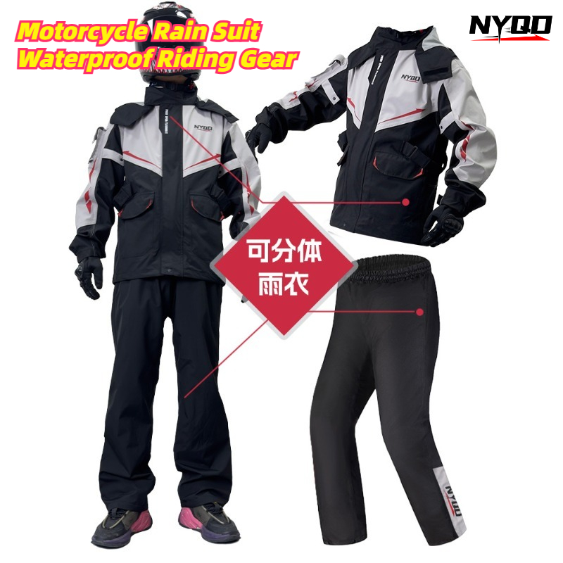 Motorcycle Gear Full Suit - Motorrad-Regenanzug Wasserdichte Fahrausrüstung, Motorrad-Regenjacke und Hosen-Set