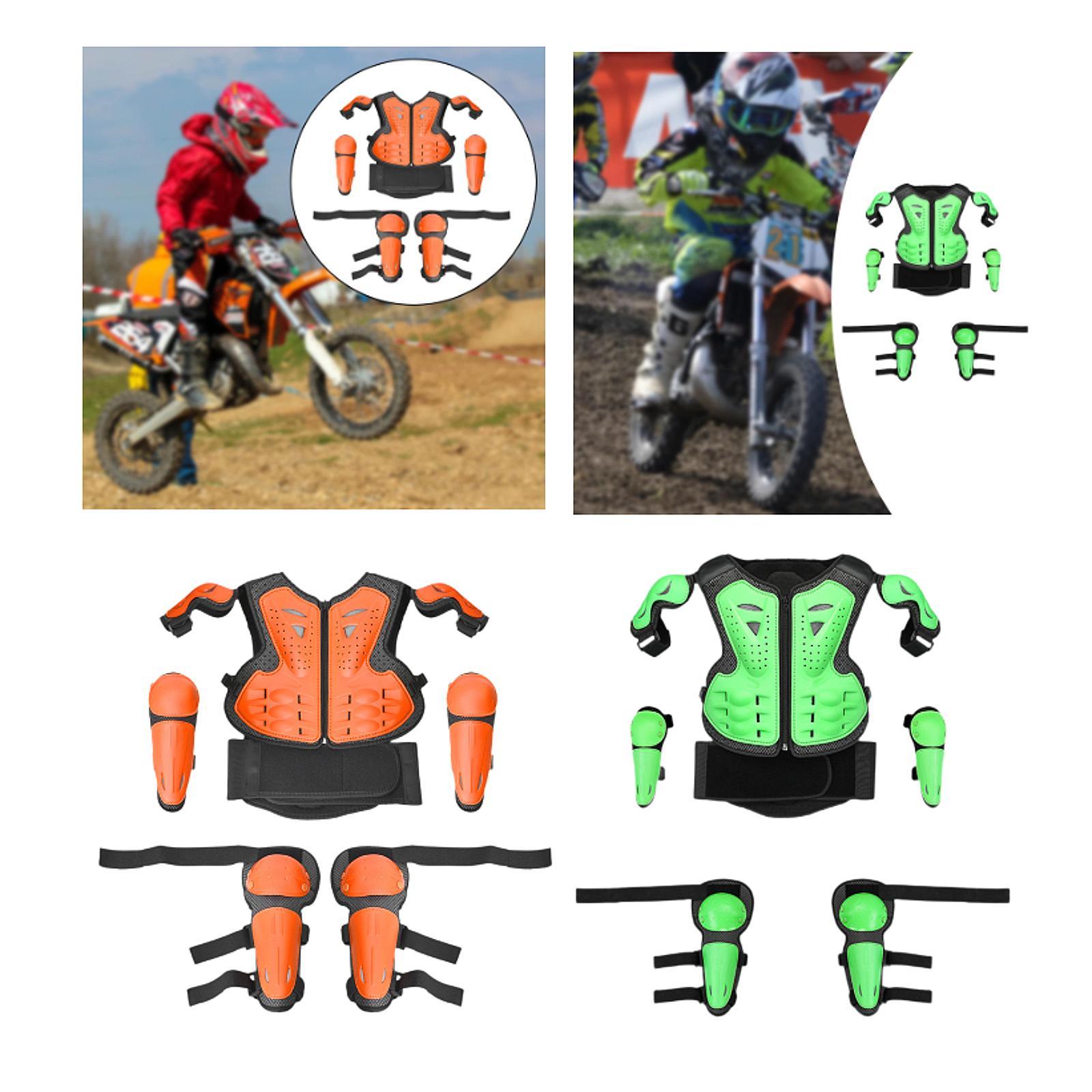Motorcycle Gear Cycle - Kinder-Motorrad-Motocross-Ausrüstungsset, Schutzweste, Brust-, Rücken- und Wirbelsäulenprotektor