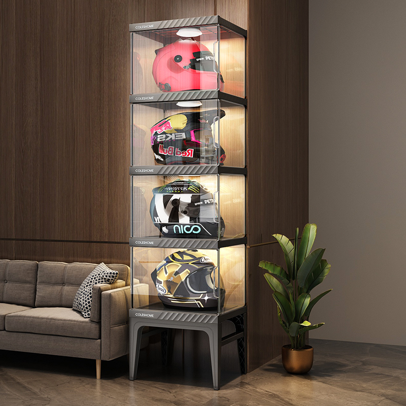 Motorradhelm-Aufbewahrungsschr – Motorcycle Gear Display Rack Bewertung und Preis