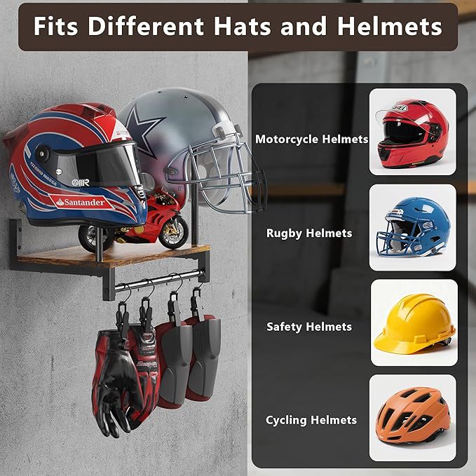 Wandmontierte Helmhalterung au – Motorcycle Gear Display Rack Bewertung und Preis