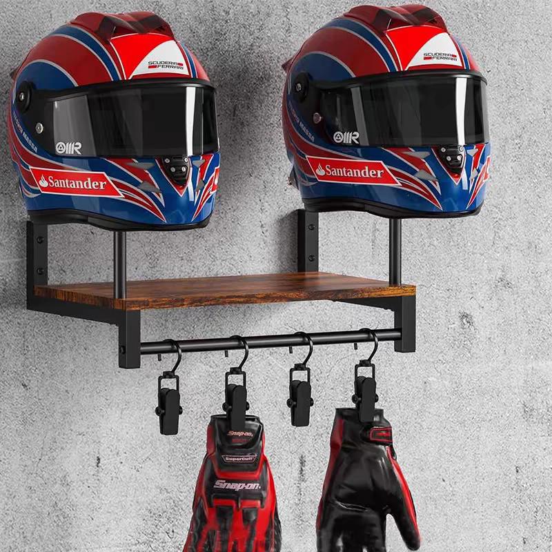 Wandmontierter Holzhelmhalter  – Motorcycle Gear Display Rack Bewertung und Preis